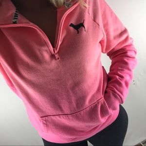 PINK Ombré 1/4 Zip Pullover Sweater